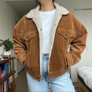 Pull&Bear Corduroy Sherpa Lined Jacket